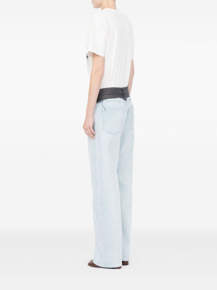 Mm6 Maison Margiela Jeans Banda Vita Donna Blu 3