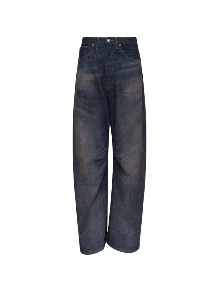 Mm6 Maison Margiela Jeans Gamba Ampia Donna Blu 7