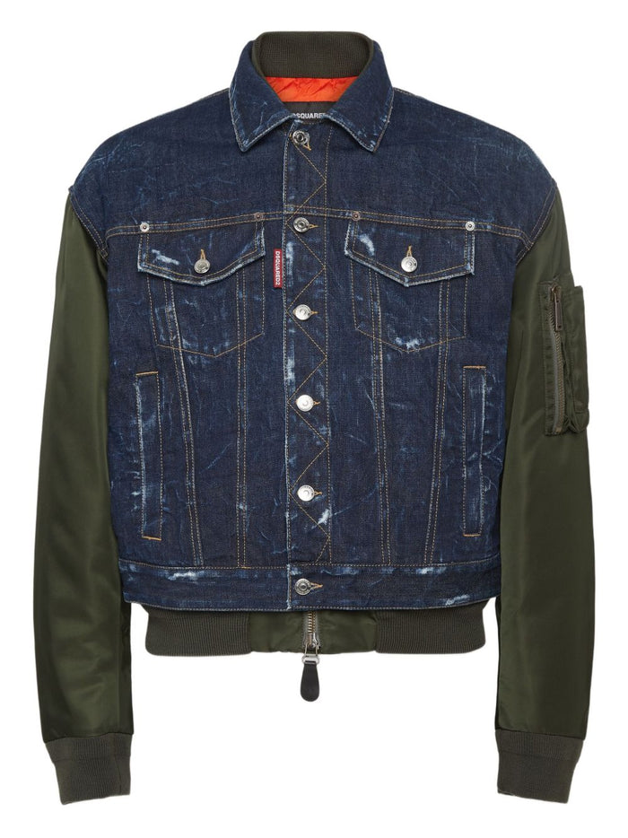 Dsquared2 Giubbotto Blu Uomo Aviator Hybrid 1