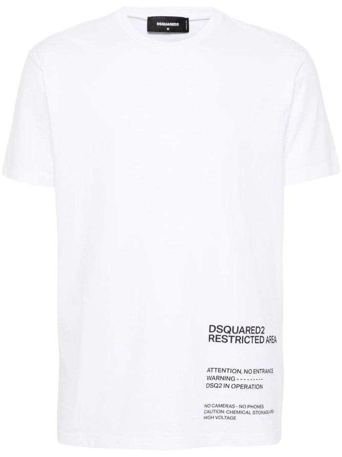 Dsquared2 T-shirt Bianco Uomo Restricted Area 5