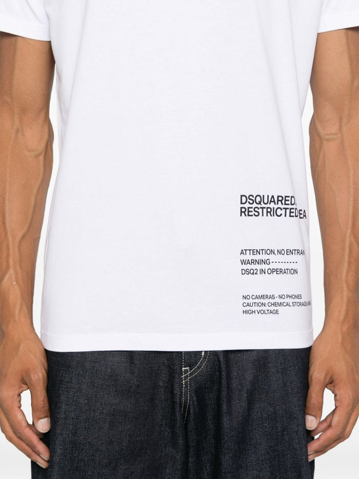 Dsquared2 T-shirt Bianco Uomo Restricted Area 4