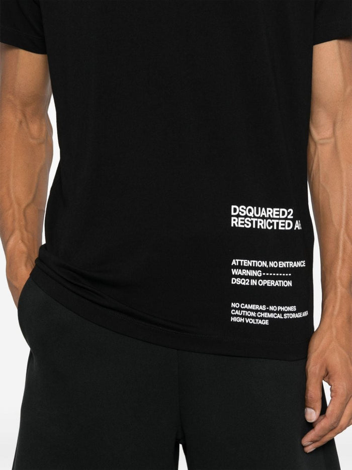 Dsquared2 T-shirt Nero Uomo Restricted Area 4