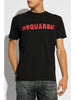 Dsquared2 T-shirt Nero Uomo Logo Rosso Petto 1