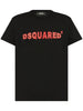 Dsquared2 T-shirt Nero Uomo Logo Rosso Petto 5