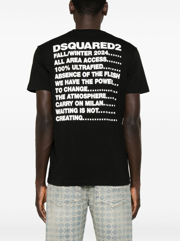 Dsquared2 T-shirt Nero Uomo Stampa Grafica 3