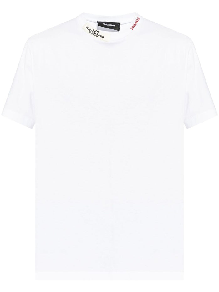 Dsquared2 T-shirt Bianco Uomo Ricamo Scollo 5