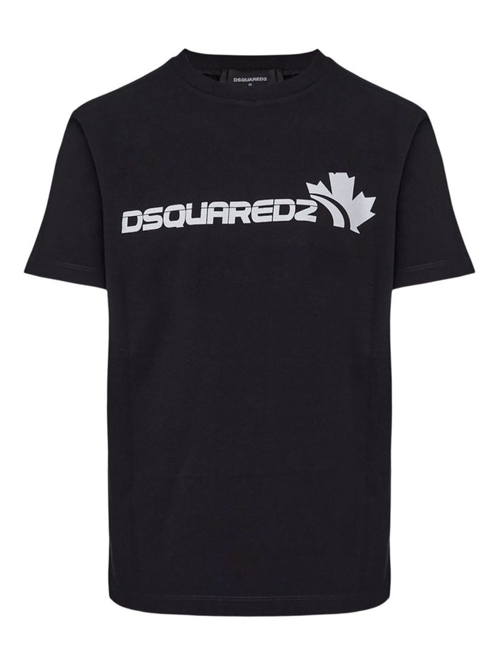 Dsquared2 T-shirt Nero Uomo Stampa Logo 1