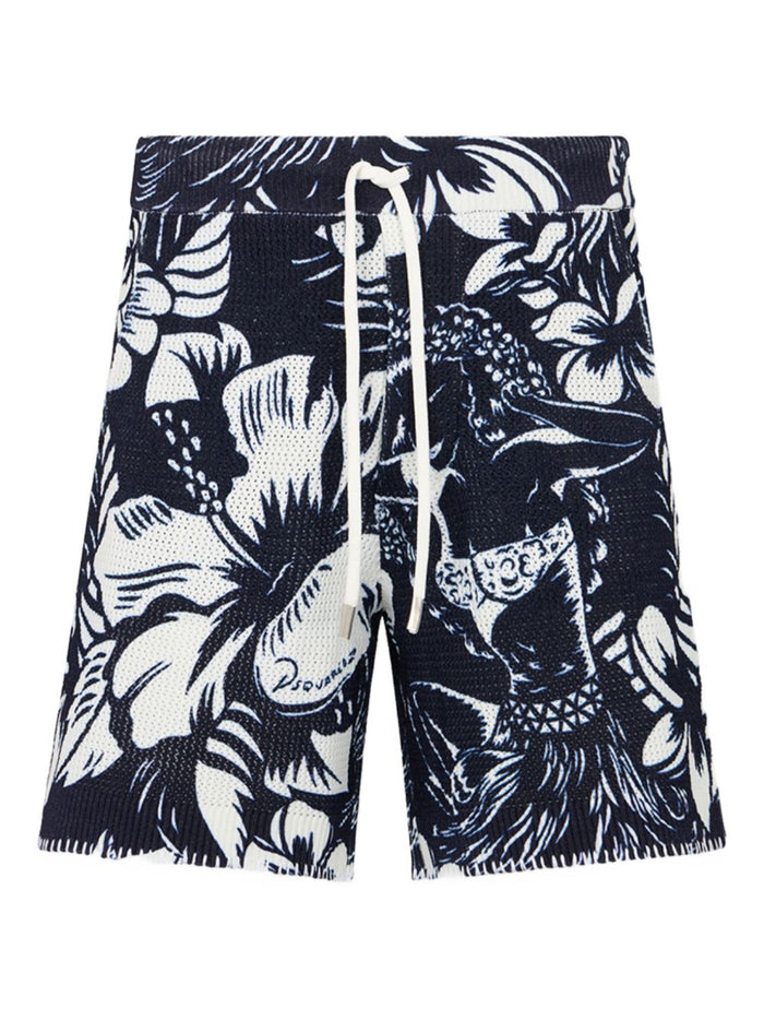 Dsquared2 Short Floreale Uomo Blu 1
