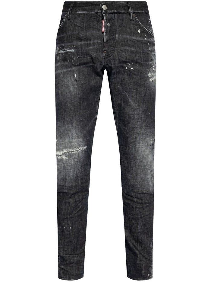 Dsquared2 Jeans Nero Uomo Effetto Vissuto 5