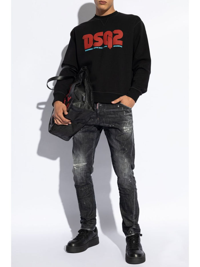 Dsquared2 Jeans Nero Uomo Effetto Vissuto 1