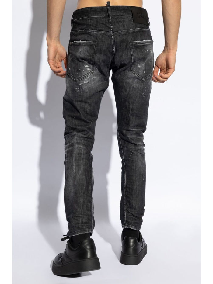 Dsquared2 Jeans Nero Uomo Effetto Vissuto 3