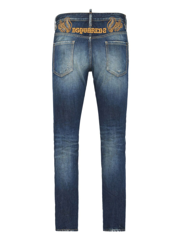 Dsquared2 Jeans Blu Uomo Ricamo Posteriore 2