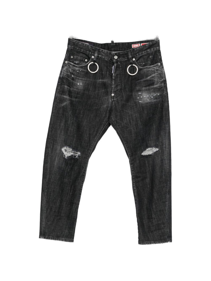 Dsquared2 Jeans Strappato Uomo Nero 5