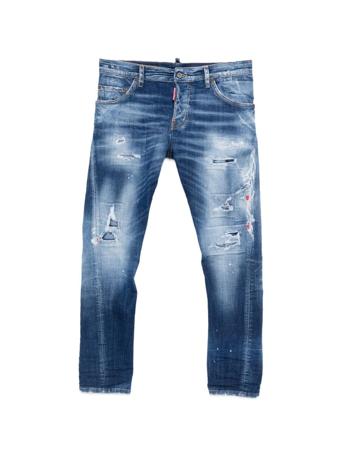 Dsquared2 Jeans Blu Uomo Effetto Vissuto 5