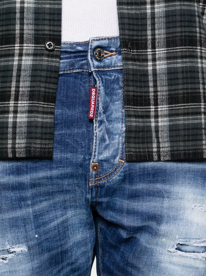 Dsquared2 Jeans Blu Uomo Effetto Vissuto 4