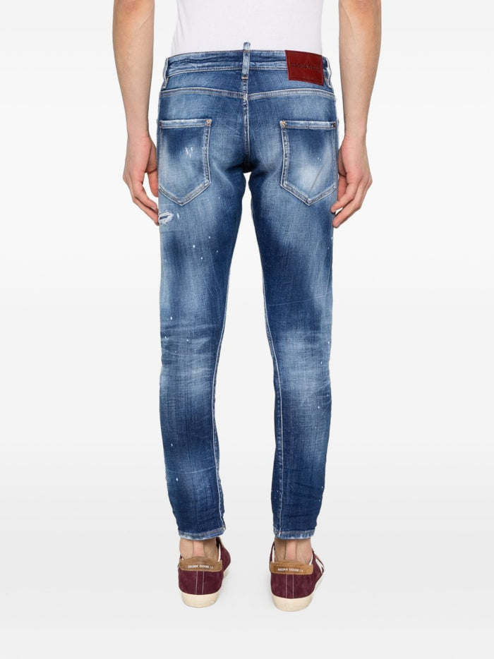 Dsquared2 Jeans Blu Uomo Effetto Vissuto 3