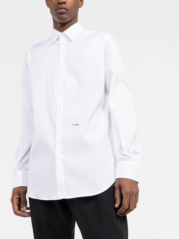 Dsquared2 Camicia Bianco Uomo Placca Logo 1