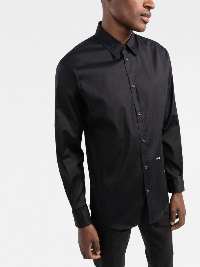 Dsquared2 Camicia Nero Uomo Placca Logo 1