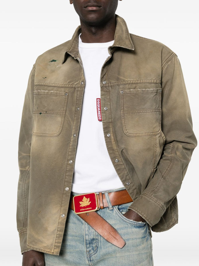 Dsquared2 Camicia Verde Uomo Effetto Sbiadito 3