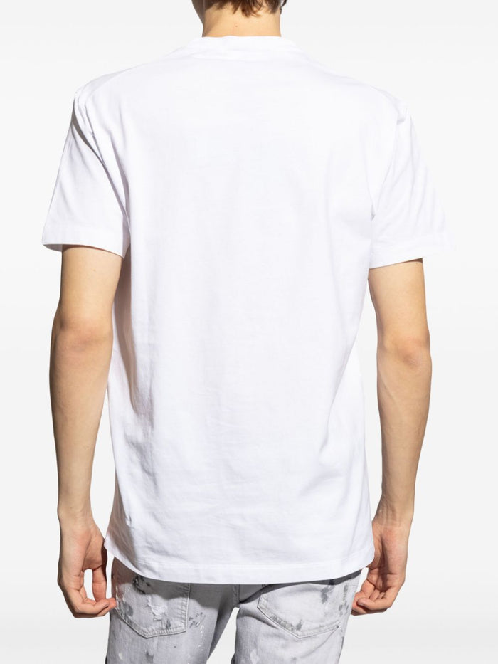 Dsquared2 T-shirt Bianco Uomo Placca Logo 3