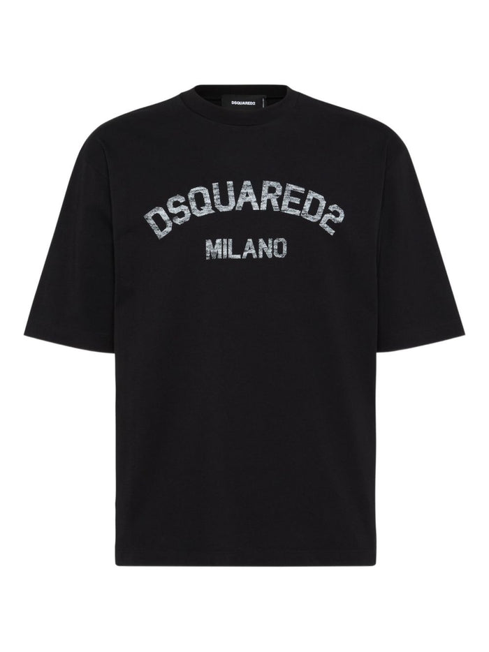 Dsquared2 T-shirt Nero Uomo Milano Délavé 1
