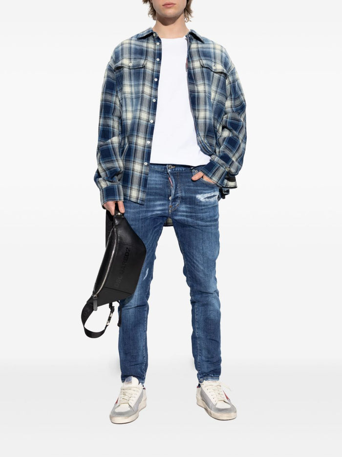 Dsquared2 T-Shirt Bianco Uomo Stampa Logo Milano 3