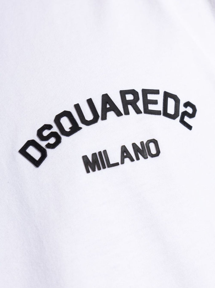 Dsquared2 T-Shirt Bianco Uomo Stampa Logo Milano 4