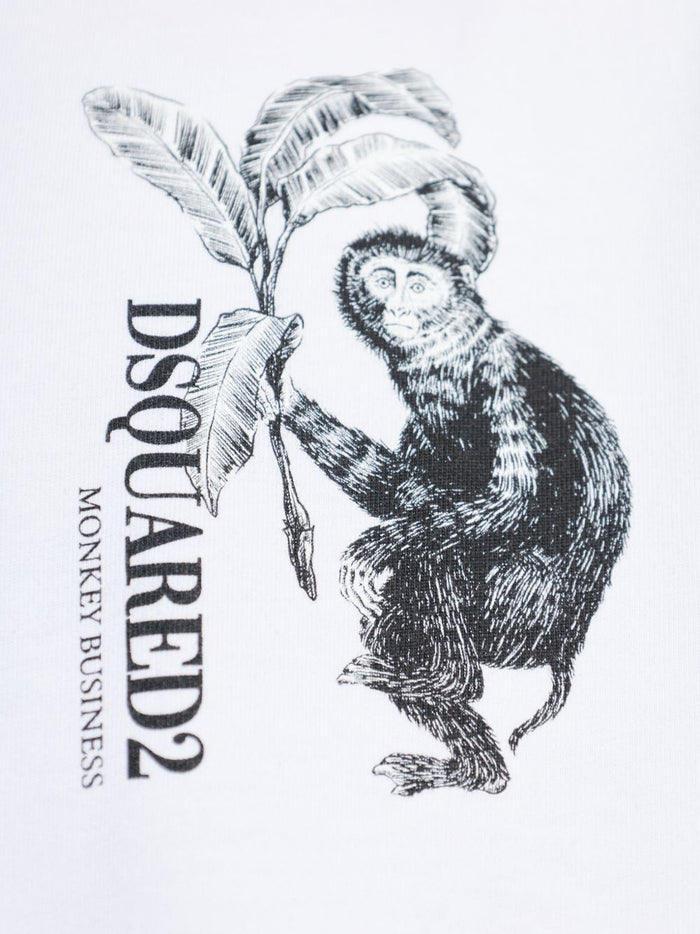 Dsquared2 Men's White Monkey Business T-shirt 4