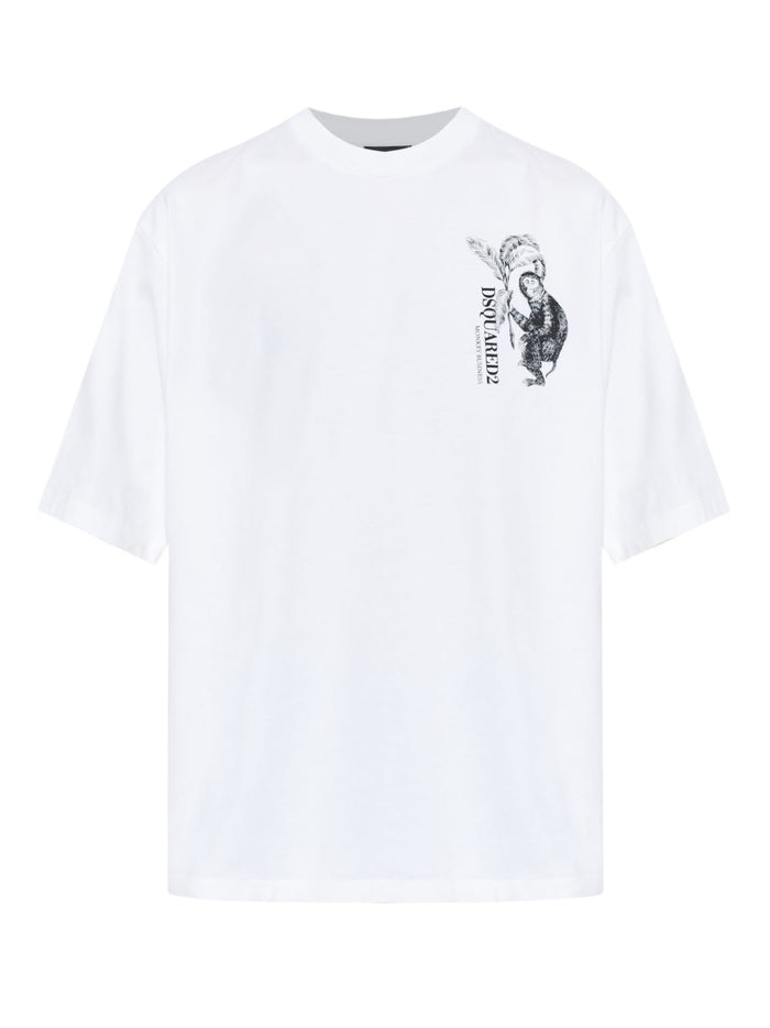 Dsquared2 Men's White Monkey Business T-shirt 5