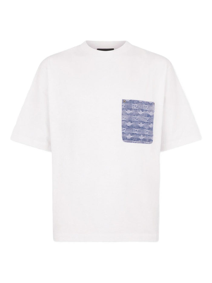 Dsquared2 T-shirt Bianco Uomo Taschino 1