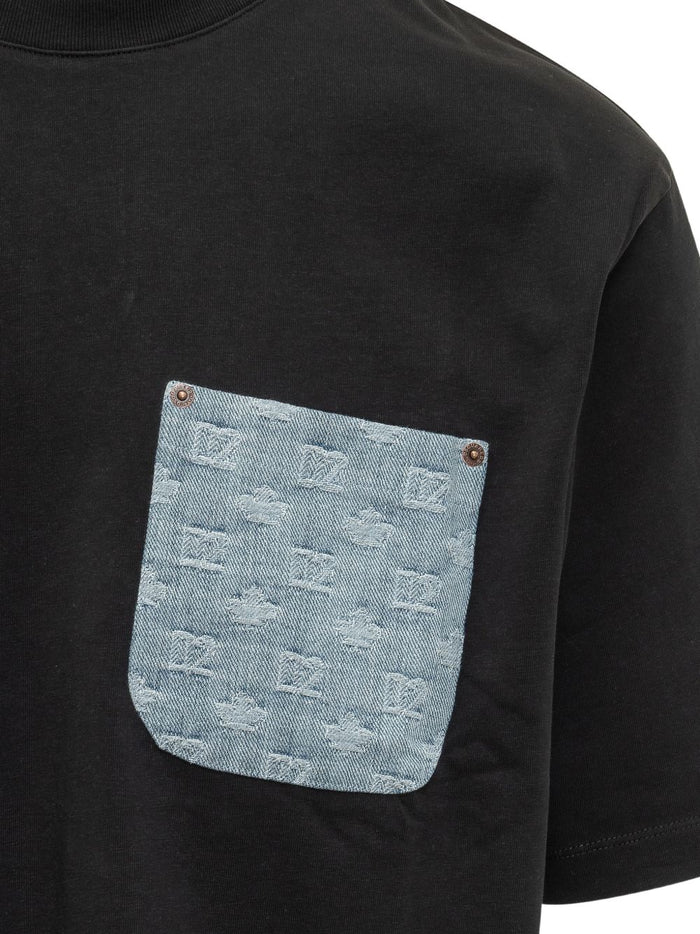 Dsquared2 T-Shirt Nero Uomo Taschino 3