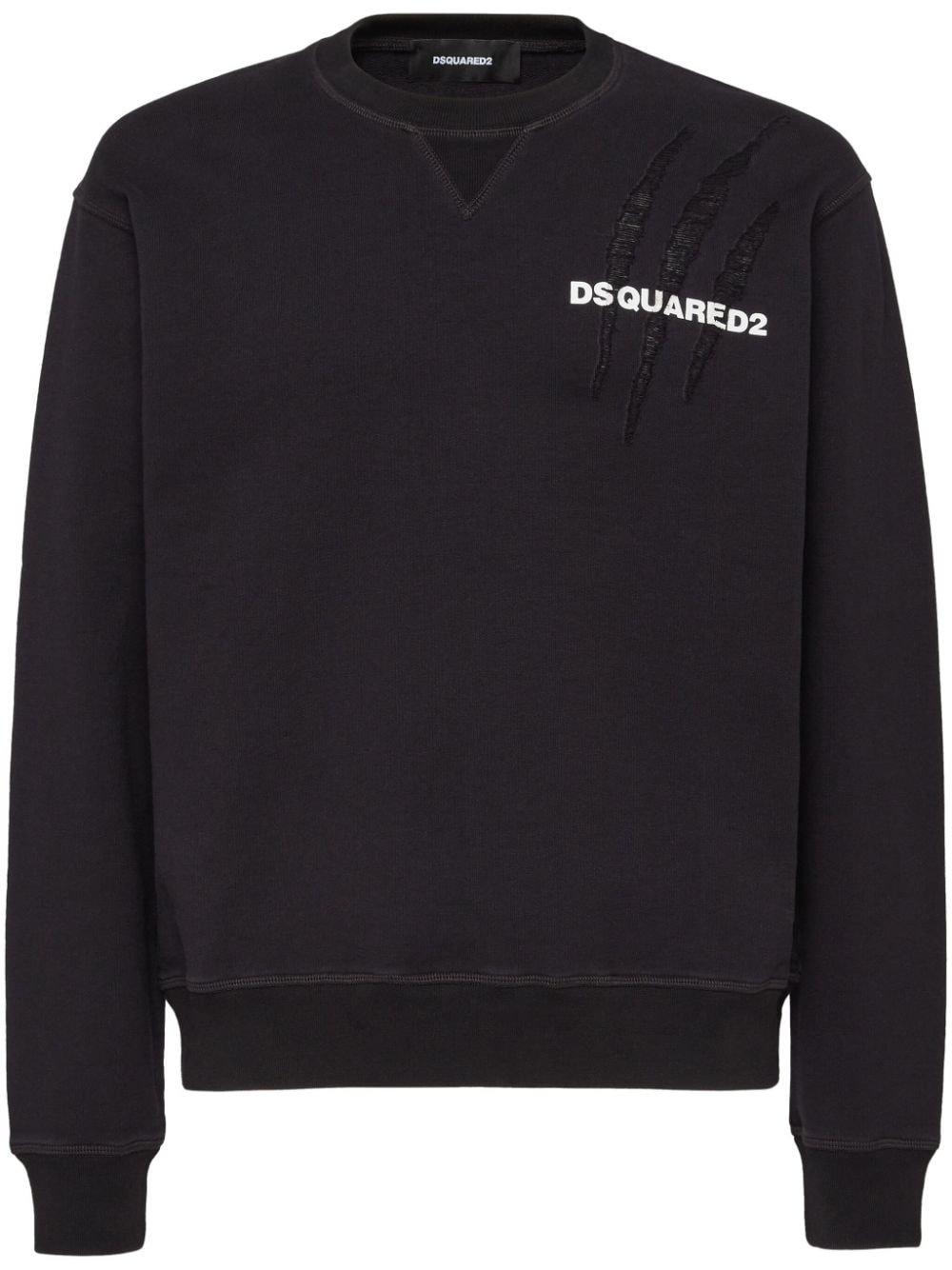 Dsquared2 Felpa Nero Uomo Effetto Graffio