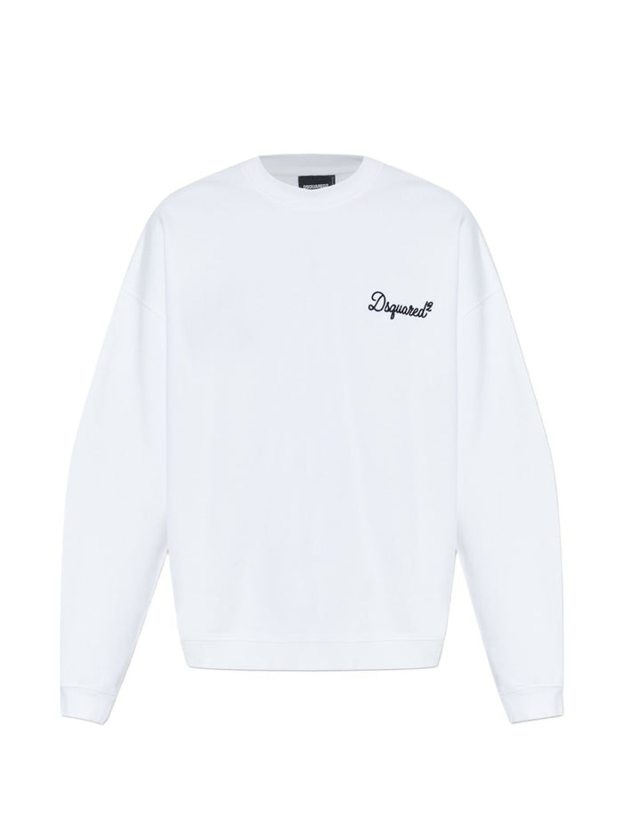 Dsquared2 Felpa Bianco Uomo Logo 5