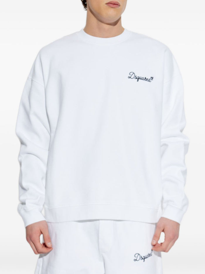 Dsquared2 Felpa Bianco Uomo Logo 1