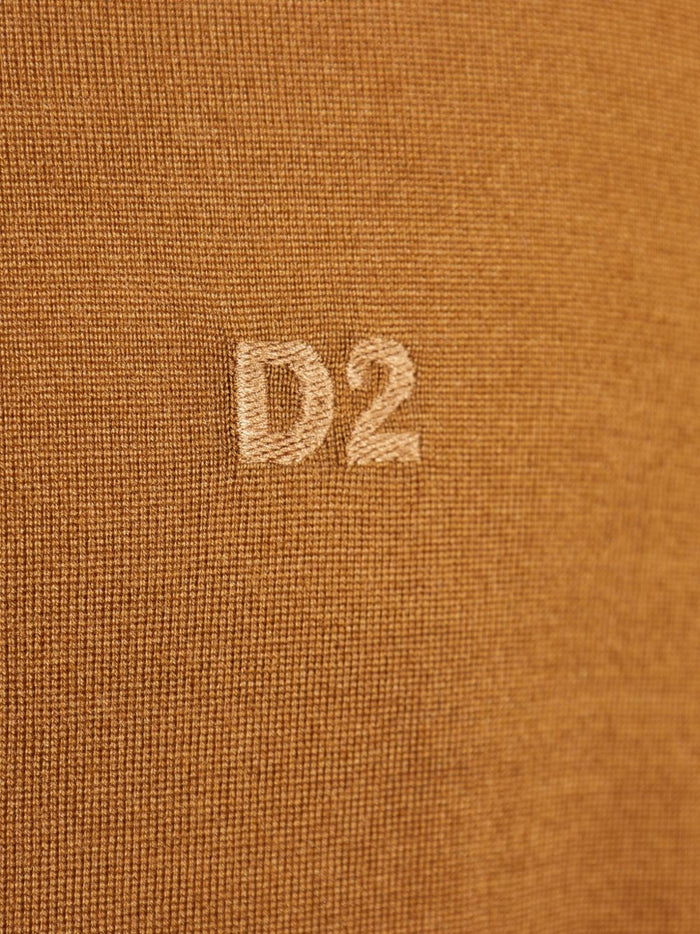 Dsquared2 Maglia Marrone Uomo Dolcevita con Logo 4