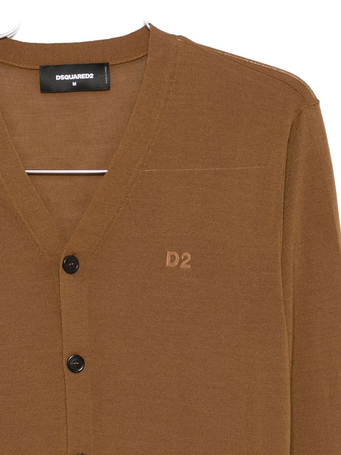 Dsquared2 Cardigan Marrone Uomo con Bottoni 3