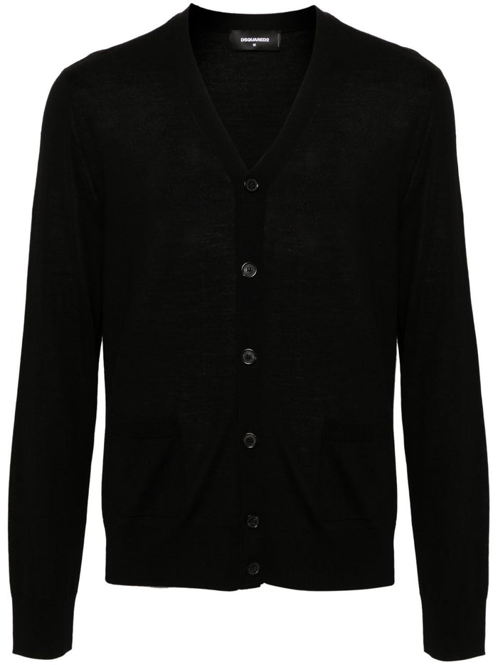 Dsquared2 Cardigan Nero Uomo con Bottoni 5