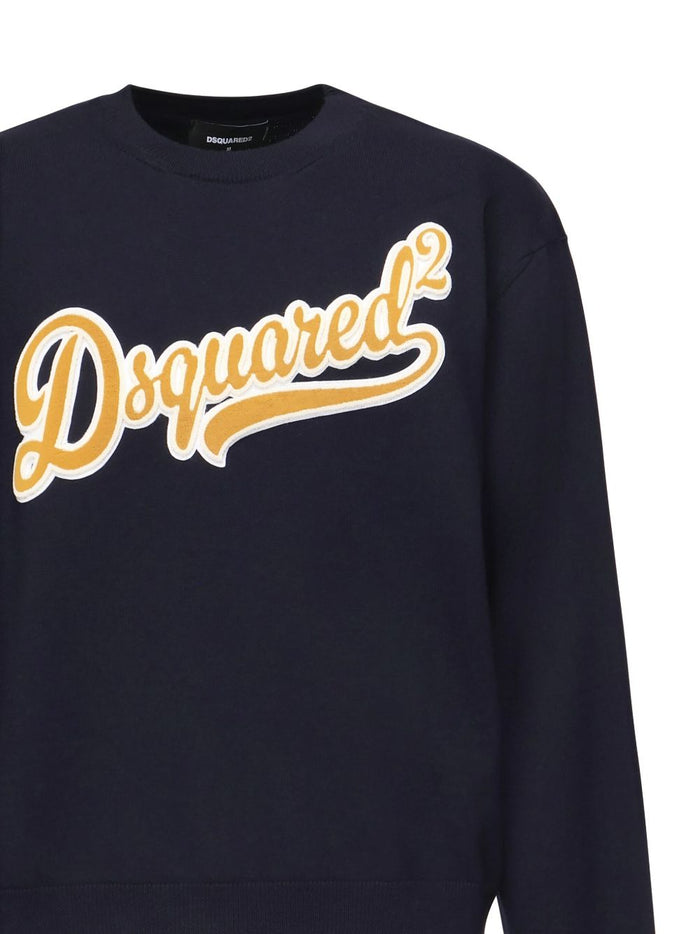 Dsquared2 Maglia Blu Uomo Patch Logo 3