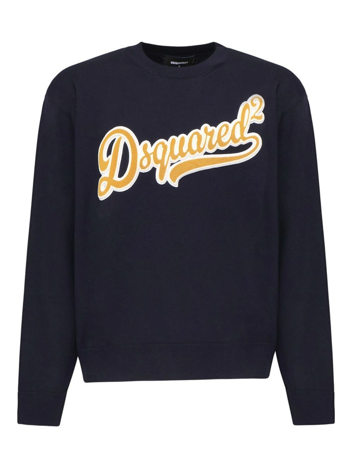 Dsquared2 Maglia Blu Uomo Patch Logo 1