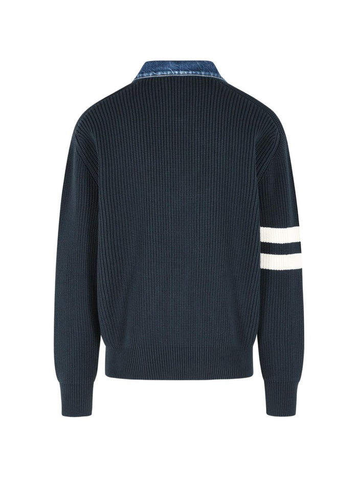 Dsquared2 Cardigan Blu Uomo Colletto Denim 3
