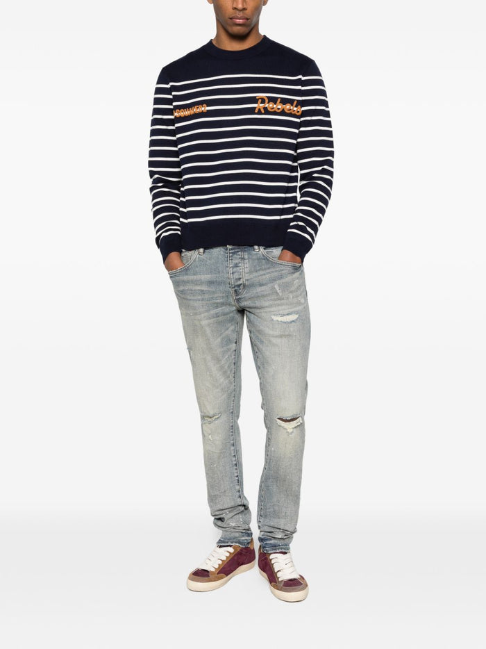 Dsquared2 Maglia Blu/Bianco Uomo a Righe 2