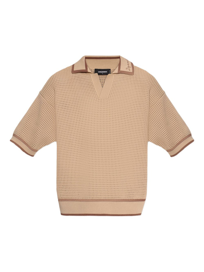 Dsquared2 Polo Beige Uomo Ricamo Logo 5