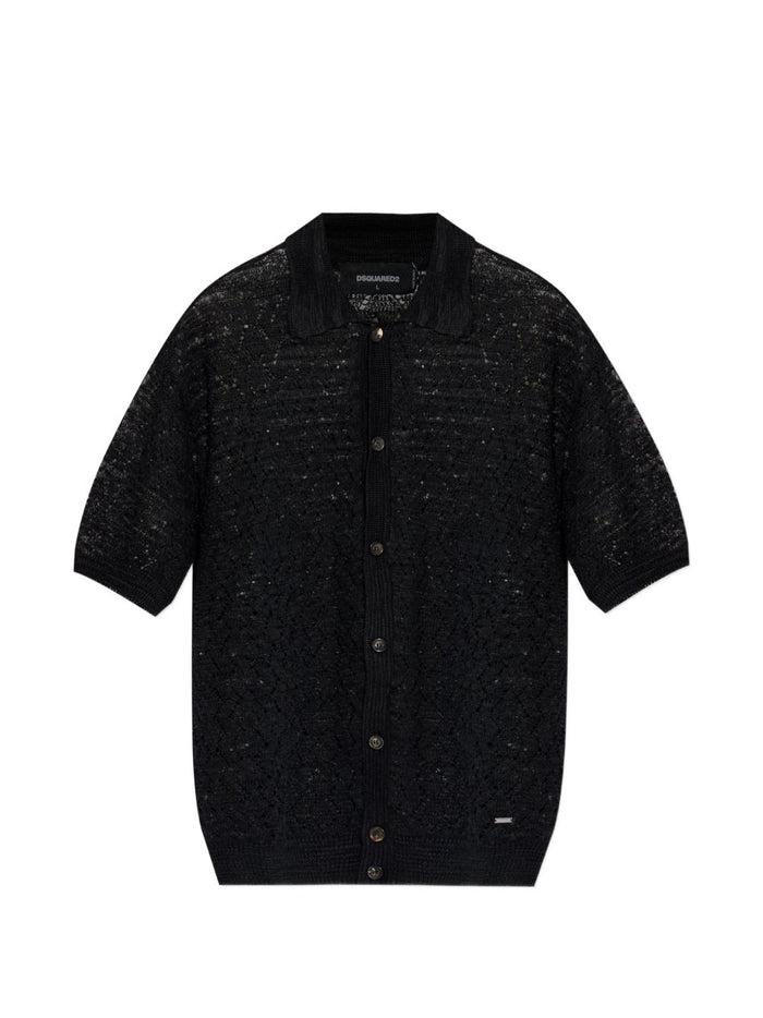 Dsquared2 Camicia Nero Uomo Traforata 5
