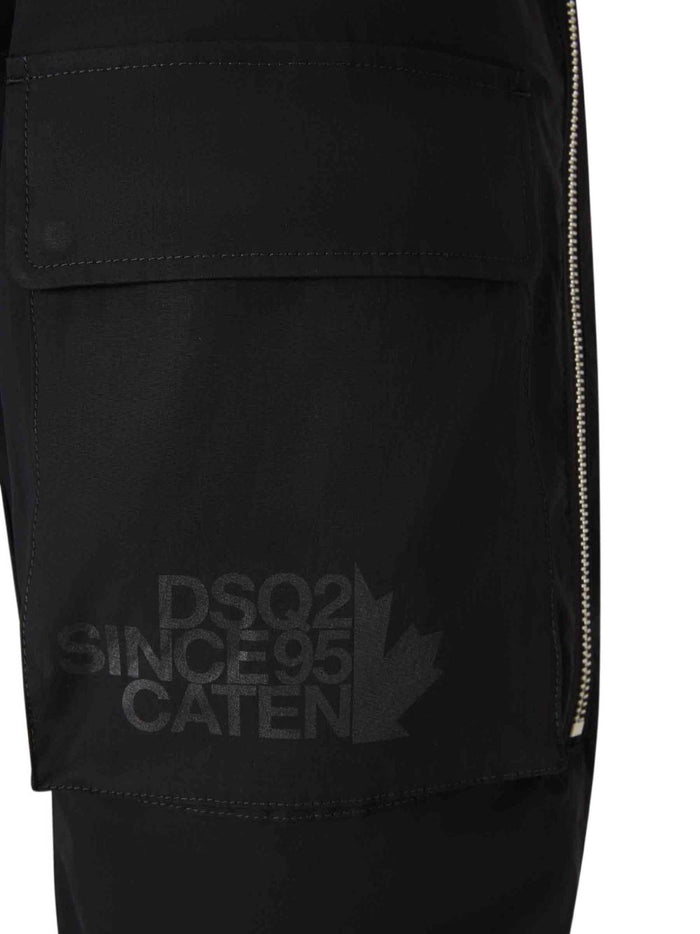 Dsquared2 Pantaloni Nero Uomo Stampa Logo 4