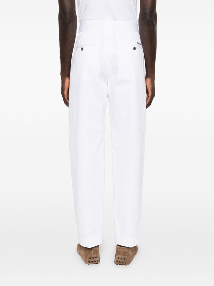 Dsquared2 Pantalone Bianco Uomo Piega Frontale 3