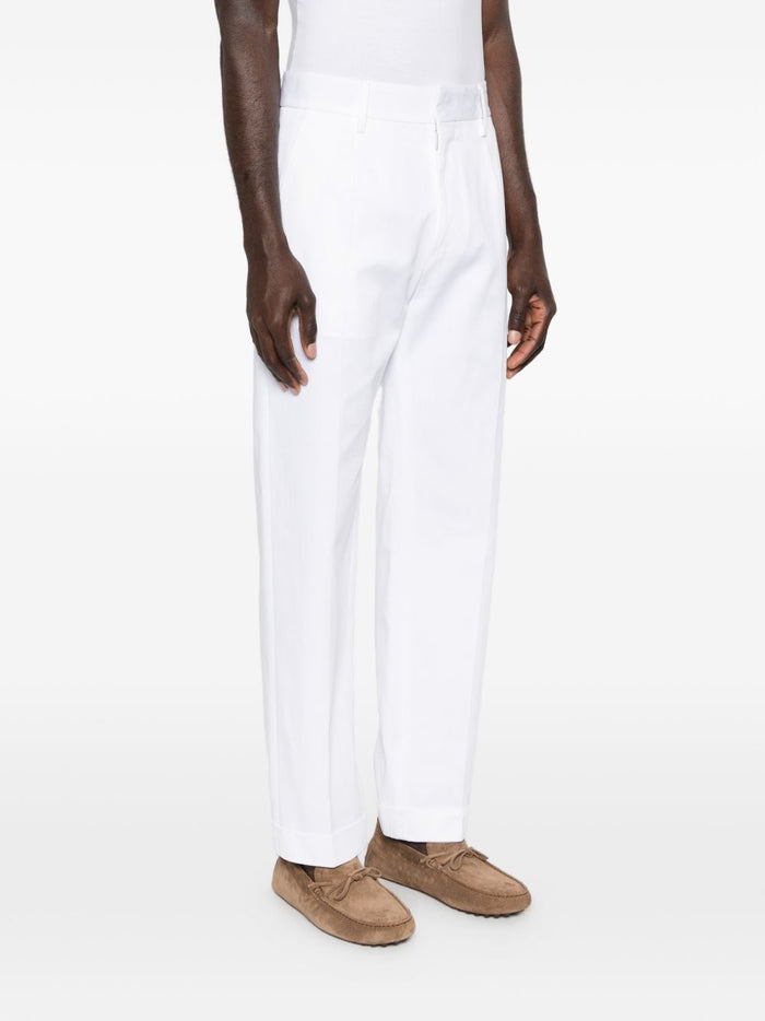 Dsquared2 Pantalone Bianco Uomo Piega Frontale 1