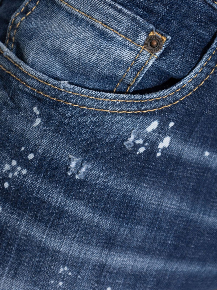 Dsquared2 Jeans Blu Uomo Effetto Vissuto 4