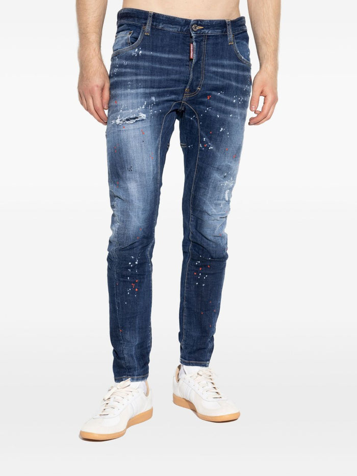 Dsquared2 Jeans Blu Uomo Effetto Vissuto 1