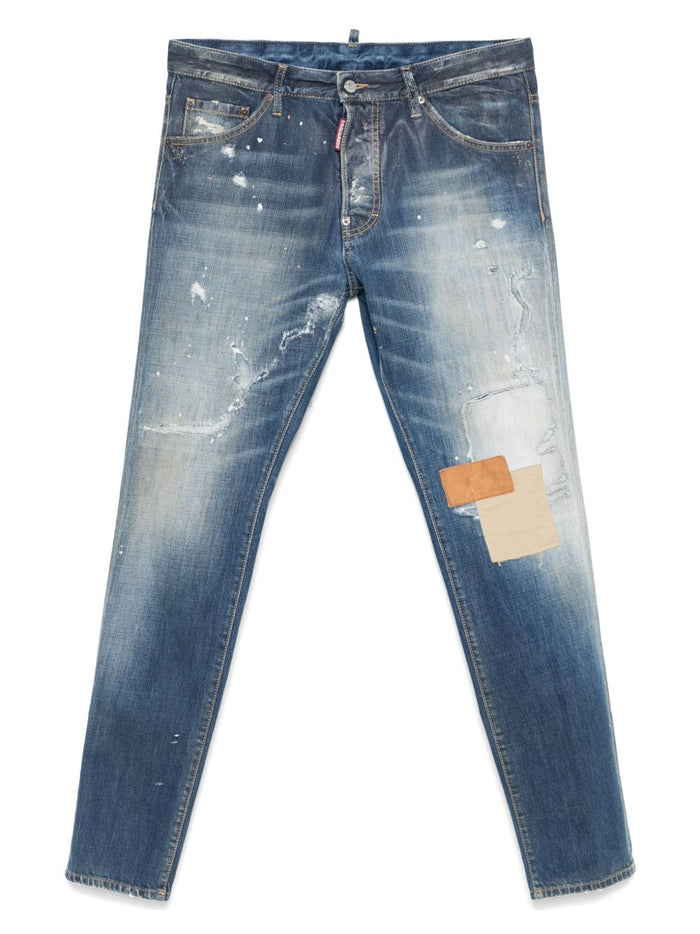 Dsquared2 Jeans Blu Uomo Toppe Applicate 5