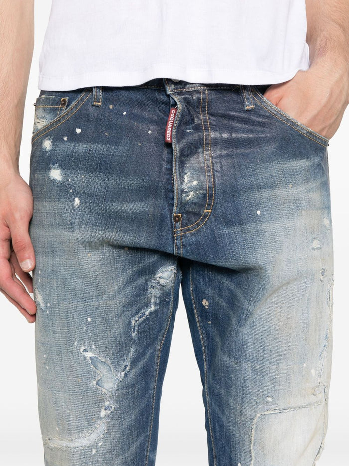 Dsquared2 Jeans Blu Uomo Toppe Applicate 4